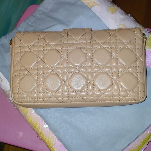 FINAL PRICE! Christian Dior Pink/Beige Leather Cannage Miss Dior Shoulder Bag - Picture 12 of 17